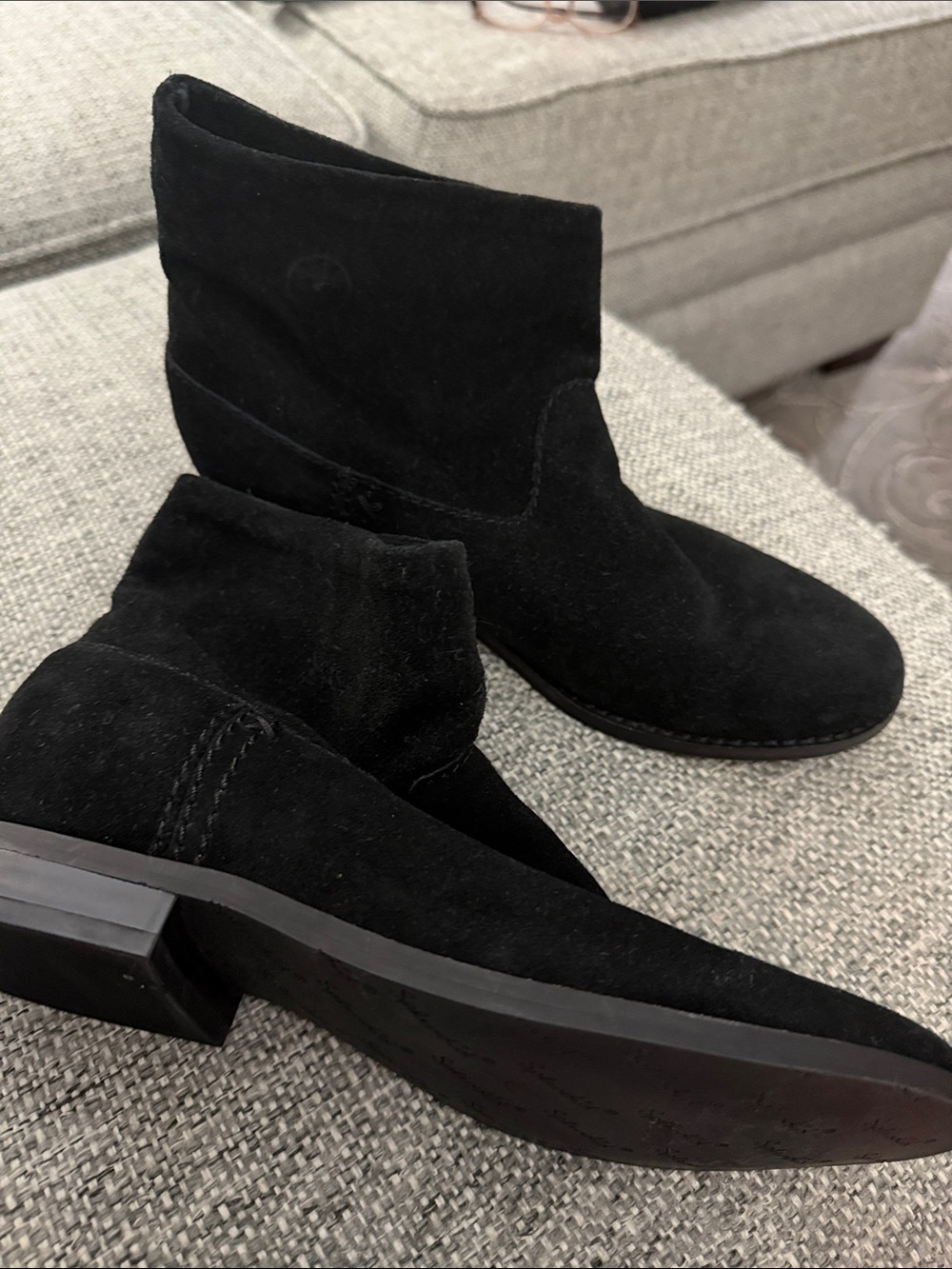 NEW Splendid Lewis Black Genuine Suede Pull On Ankle Bootie Western Boho Size 6